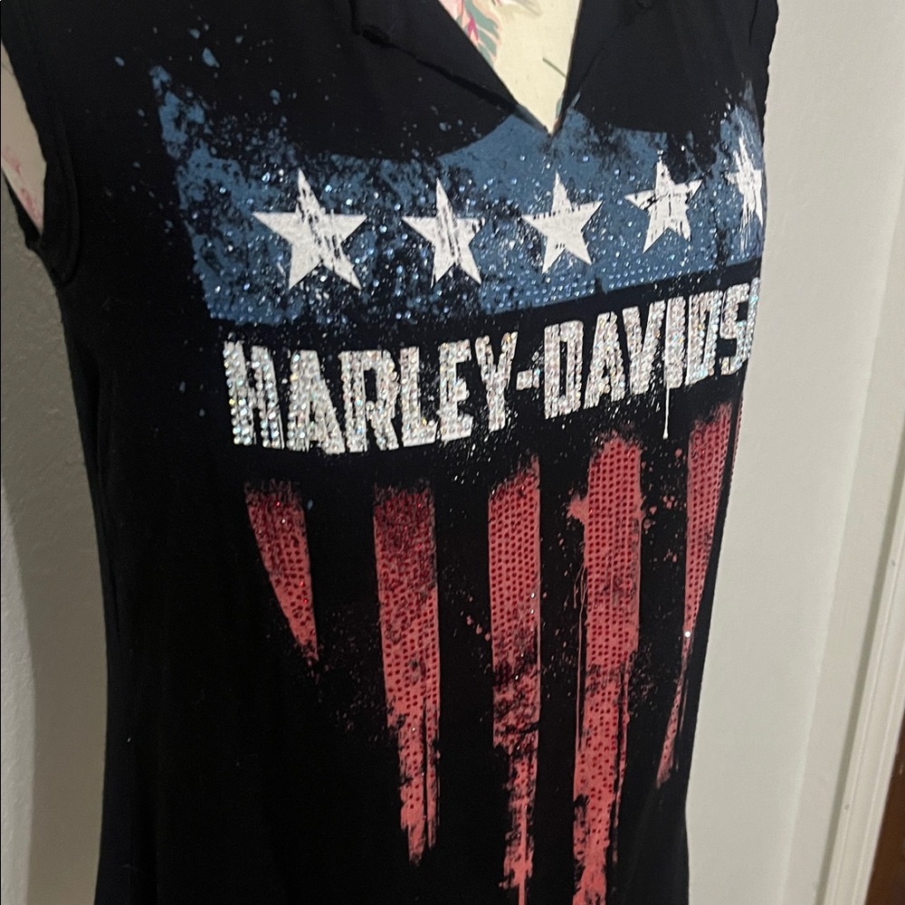Harley-Davidson Black and Blue Star Tank - Picture 4 of 13
